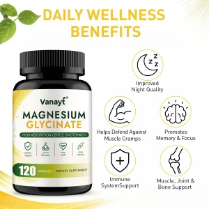 Magnesium Glycinate 500mg Capsules, 120 Count